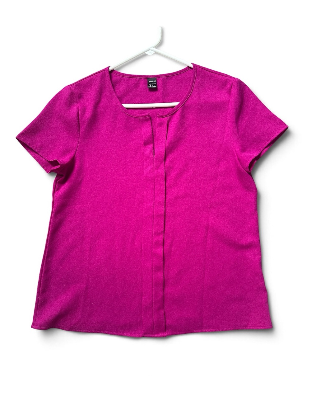 SHEIN Hot Pink Short-Sleeve Blouse Size 4